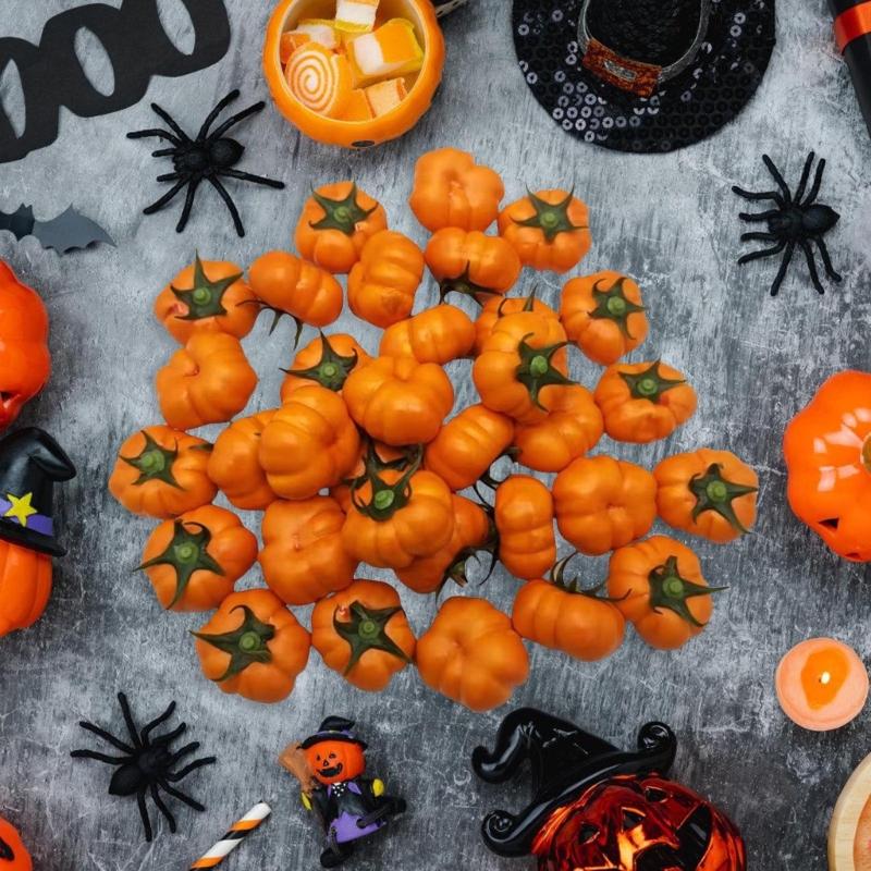 Packung mit 10 Schaumstoff Realistische Kürbisse Festliche Tischdekorationen Außenbereich Innenbereich Künstliches Gemüse Feiertagsdekoration
