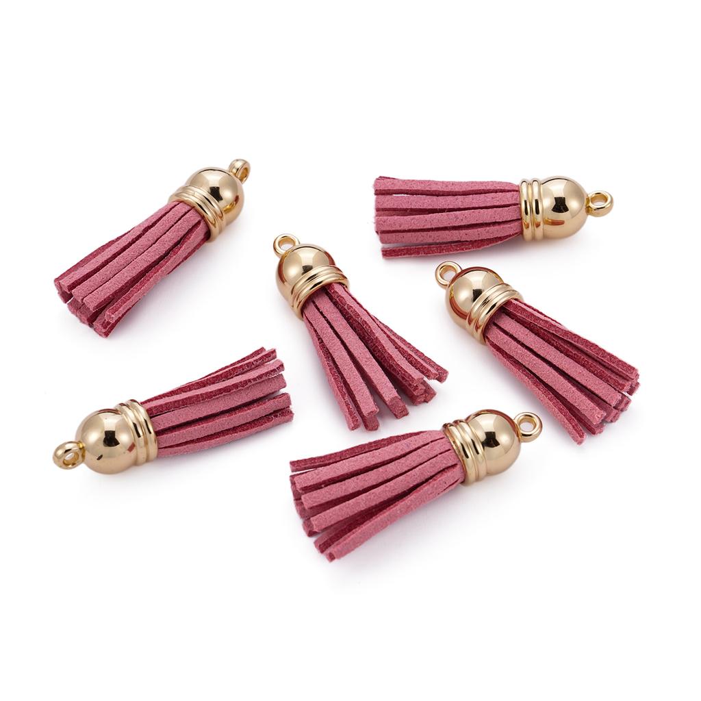 20pcs/lot 38mm Tassel Vintage Leather Tassels Fringe Pendant For DIY Keychain Jewelry Making Supplies Charms Accessories