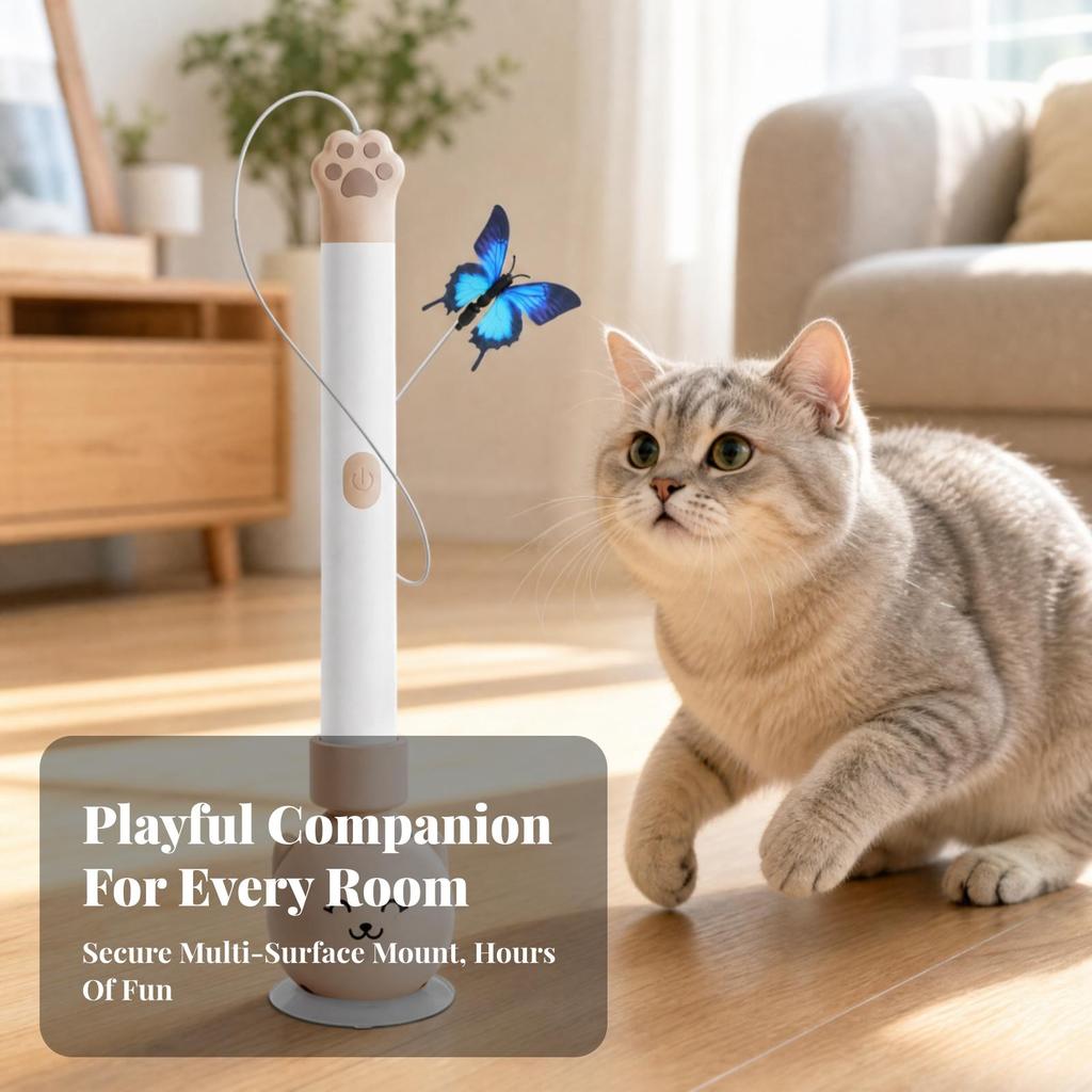 Cat Toy with Suction Cup Rechargeable Electric for Home