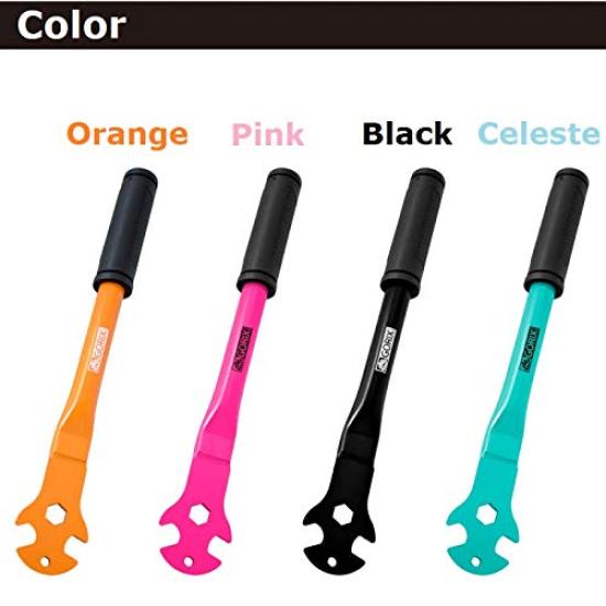 GORIX Bicycle Pedal Professional High 370mm Total Length Wrench, 15mm, Grade, All-Purpose, Torque, (SJ-C225) (Black)
