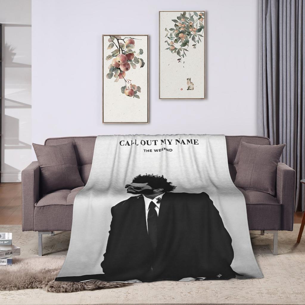 The Weeknd Pop Singer Blanket Coral Fleece Plush Print Multi-function Super Warm Throw Blankets for Home Office Quilt