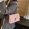Rhombus embroidery thread small bag 2025 spring and summer new women's bag chain messenger bag solid color simple texture small square bag