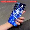 2DFlat Samsung phone case Blue Butterfly Sparkle Magic Phone Case Applicable to Galaxy S23 S24 S25ULTRA S26 A12 A14 A15 A16 A54 A55