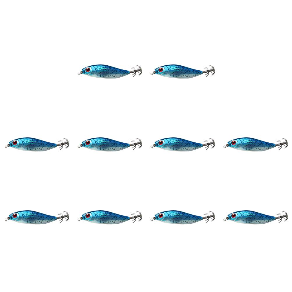 10Pcs Squid Bait 55mm 5.5g UV Squid Jig Artificial Bait Sea Fishing Lure Octopus Webfoot EGI Cuttlefish Fishing Lure Accessories