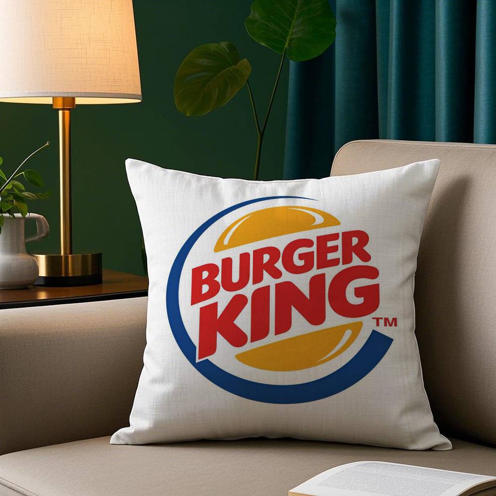 Забавная наволочка B-Burger King, плюшевая ткань, мягкая наволочка, двусторонняя печать, накидка на диванную подушку 12x12Inch