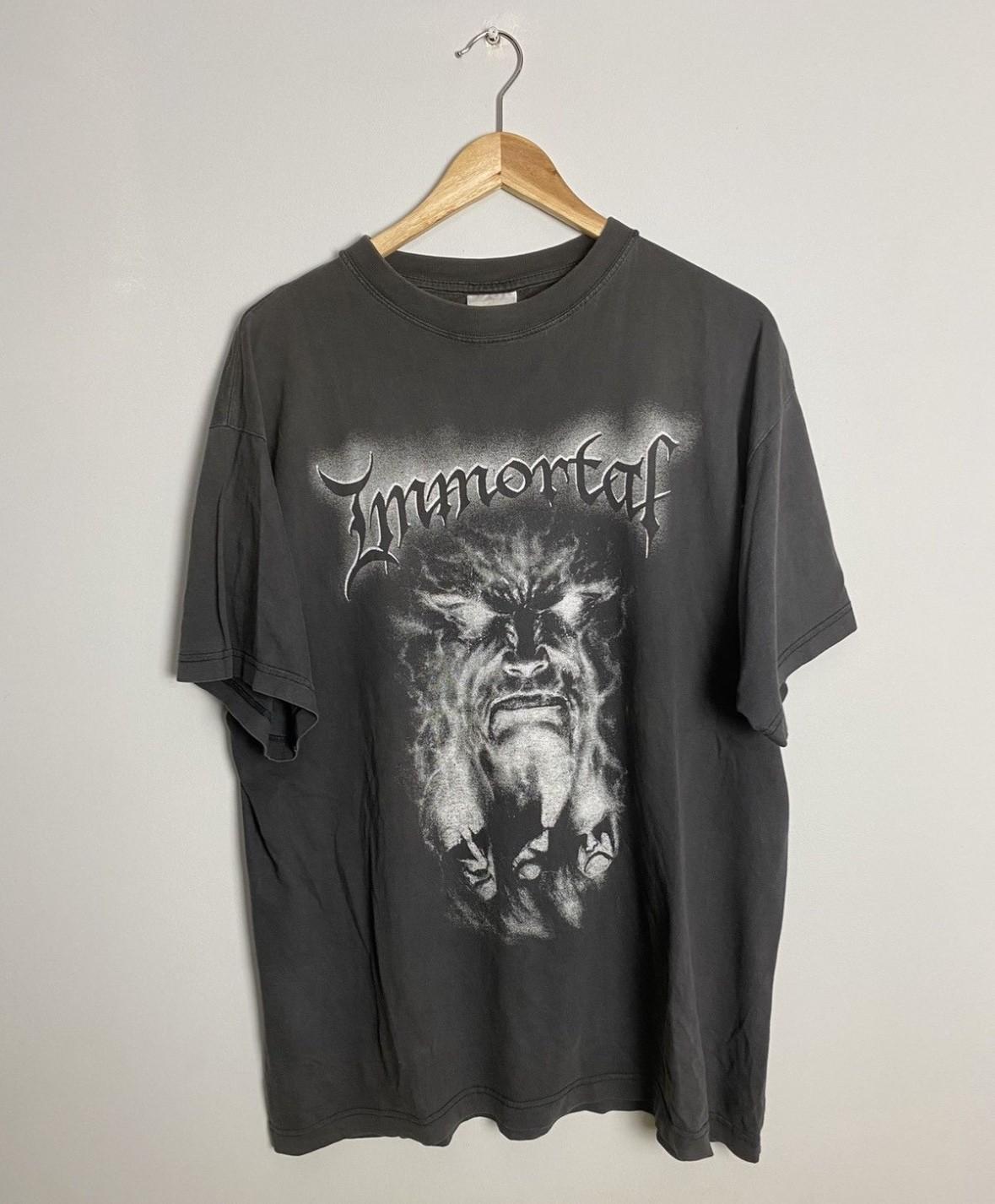 90s Immortal Unholy Forces Of Evil Vintage Thrashed Tee xl black Unisex T-Shirt L