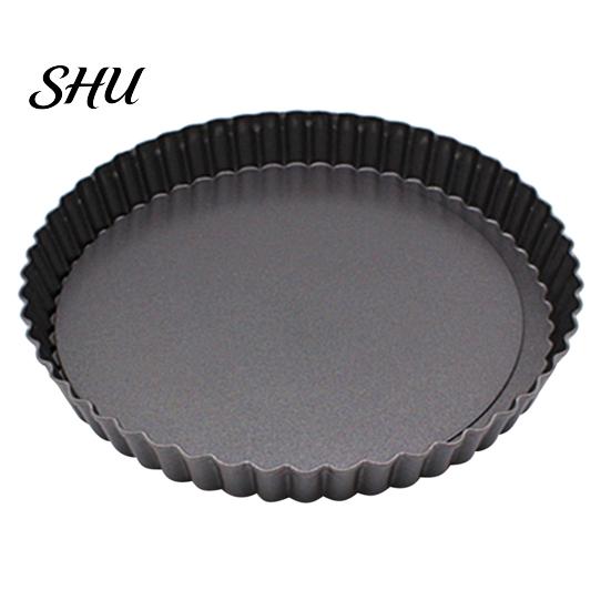 Pizza Tray Easy to Demould High Hardness Wave Edge Design Cake Pan Carbon Steel Round Pastry Baking Home Supplies