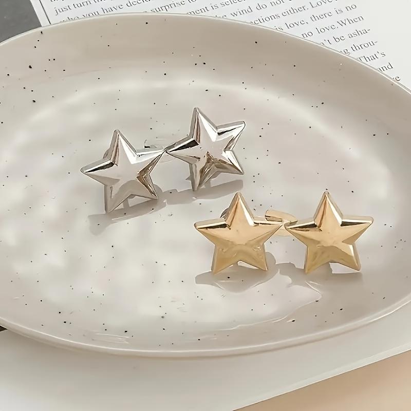 Star Shape Jeans Waistband Adjusters, Removable, No Need To Sew Waist Adjustment Buttons, Golden and Silvery Grey Color Combination