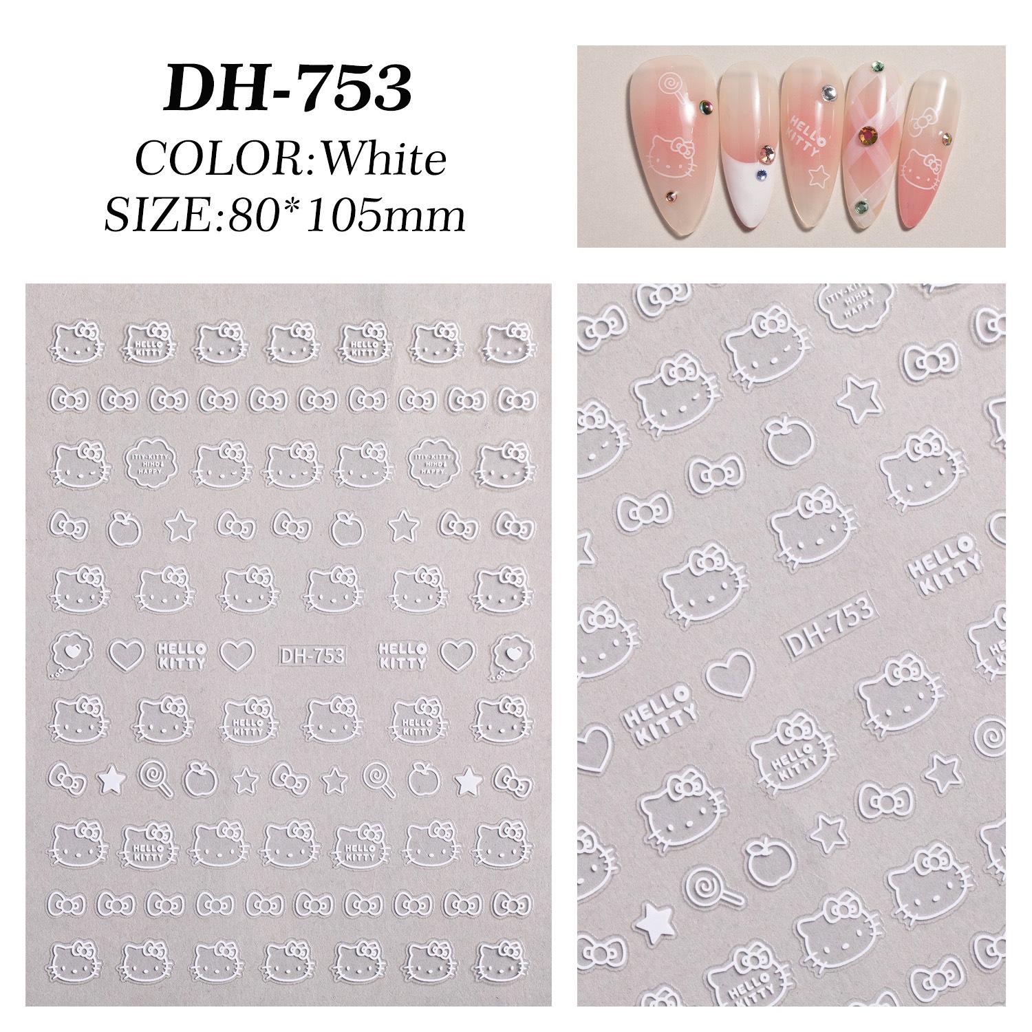 

5D Cute Nail Stickers Metal Cartoon Nail Art Stickers High Quality Exquisite Decals Self-Adhesive DIY Nail Art Stick 1pcs