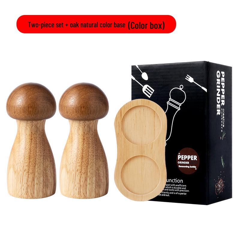 Acacia & Oak Pepper Mill Set: Solid Wood Grinder for Sea Salt & Black Pepper