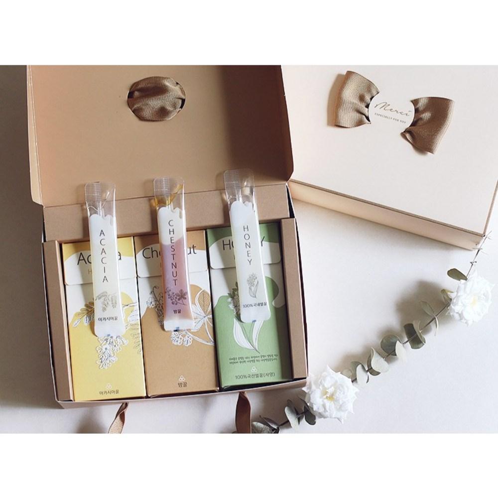 D'Ellie Gift Set Honey Sticks Acacia Chestnut Honey Sugar Honey - Sticks 10 pcs x 3 Types 300g 1 Set