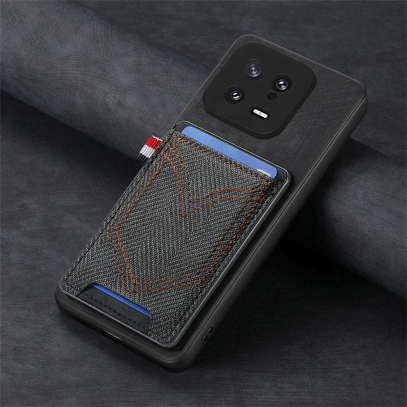 

Cloth Fabric Case For Xiaomi 13T 12X 11T 12T 14 13 12 Mi 11 Lite 5G NE 10T Pro 11i Magnet Card Wallet Leather Case Cover Funda Mi 10T чёрный