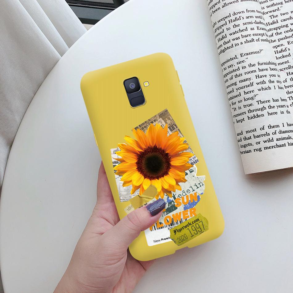 Love Heart Case For Samsung A6 2018 Cover A600F Silicon Tpu Phone Case For Samsung Galaxy A 6 A6 Plus 2018 A605F Case Cat Cactus