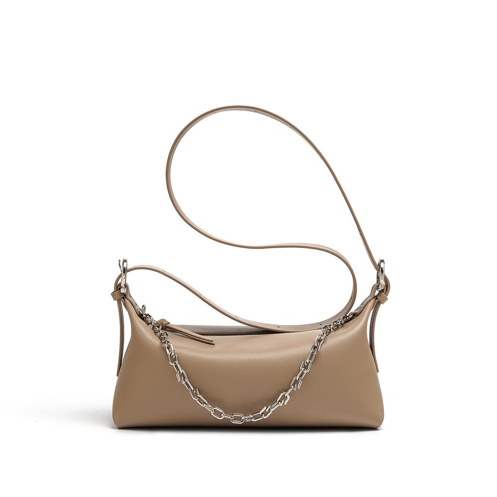 2025 Spring and Summer New Armpit Bag Niche Baguette Bag Women's Simple Portable Trend Chain Shoulder Messenger Bag