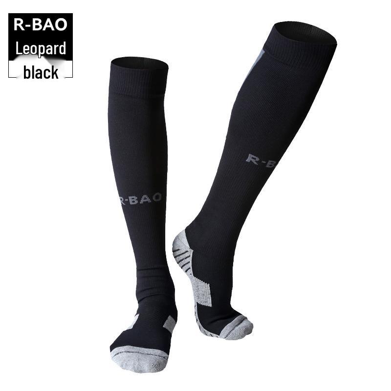 

Anti-Slip Over-the-Knee Football Socks with Sweat-Absorbent Towel Bottom and Ankle & Calf Support for Adults S (Age 3-7) чёрный