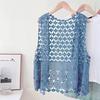 Chaleco de ganchillo de punto hueco para el verano de mujer con nuevo top de tirantes suelto bohemio sin mangas