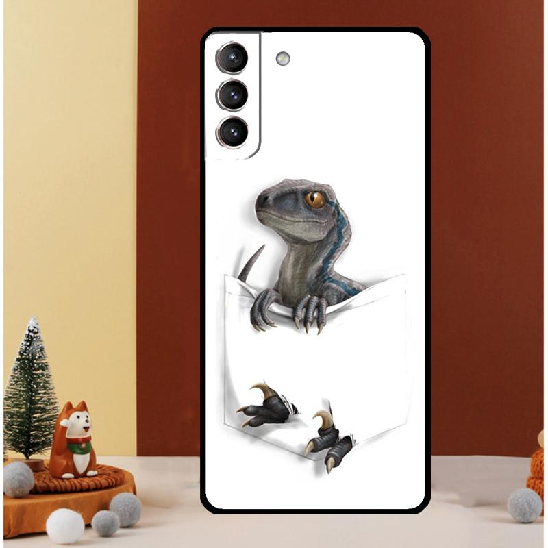 Cute Dino Dinosaur Case For Samsung Galaxy S25 S26 Ultra S20 S21 S22 S23 S24 Ultra S10 Plus S25 FE Cover Funda