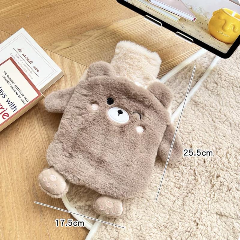 Plush Hot Water Bottle Kawaii Winter Warm Hot Water Bag for Period Pain Hand Warmer Girls Hand Feet Warm Water Heating Pad
