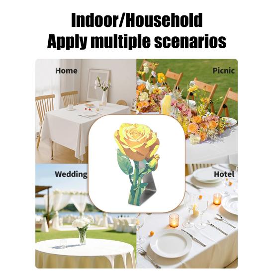 4Pcs Stainless Steel Rose Tablecloth Clip Non-slip Indoor Outdoor Wedding