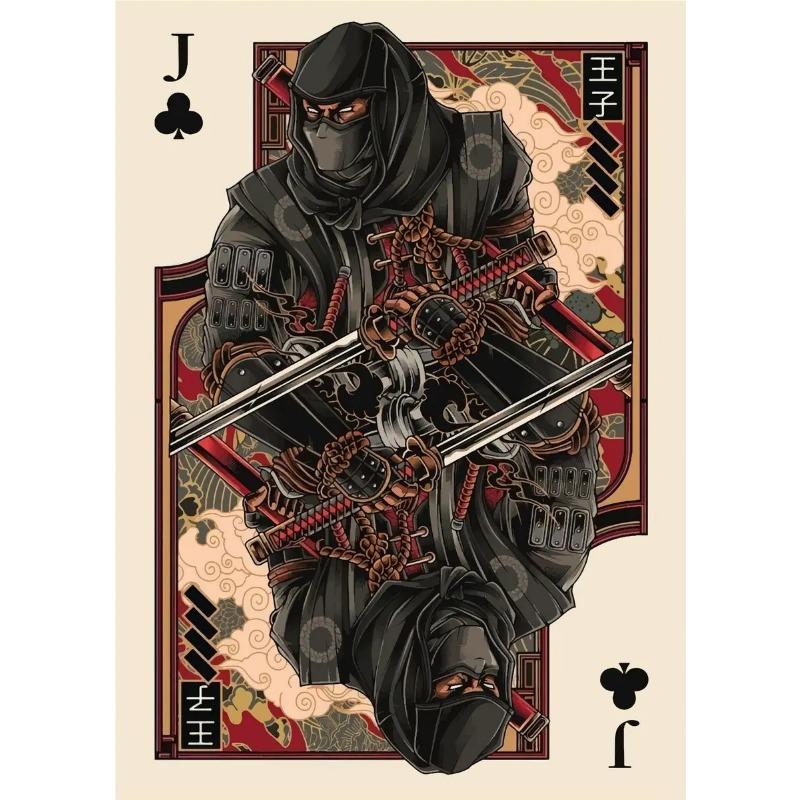 Playing Cards Canvas Painting Fire Skull Card Poster Print Poker for Living Room Wall Art Home Decor