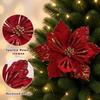 Realistic Velvet Artificial Poinsettia Handmade Holiday Xmas Flower Decor  Home Decor