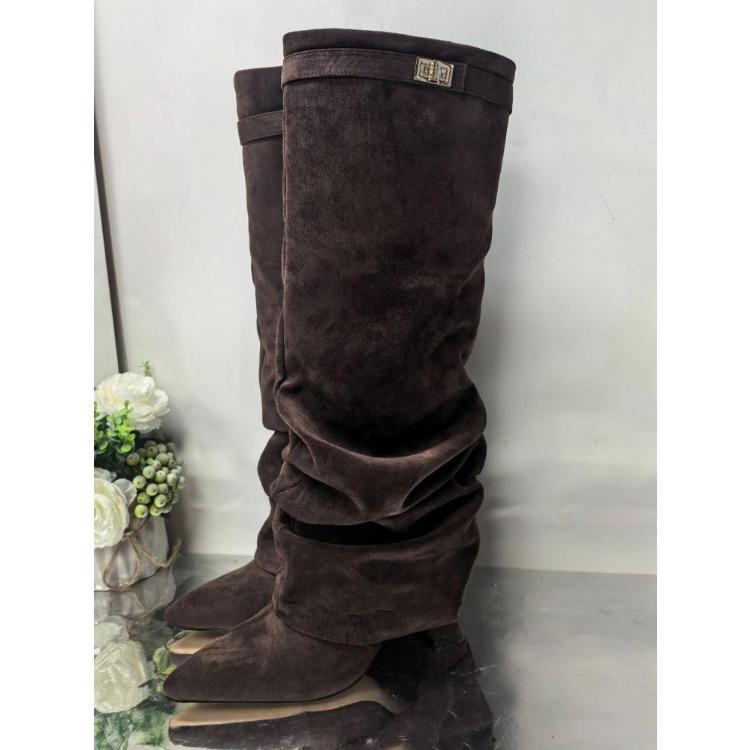 Women Thick High-heeled Pants Boots Autumn