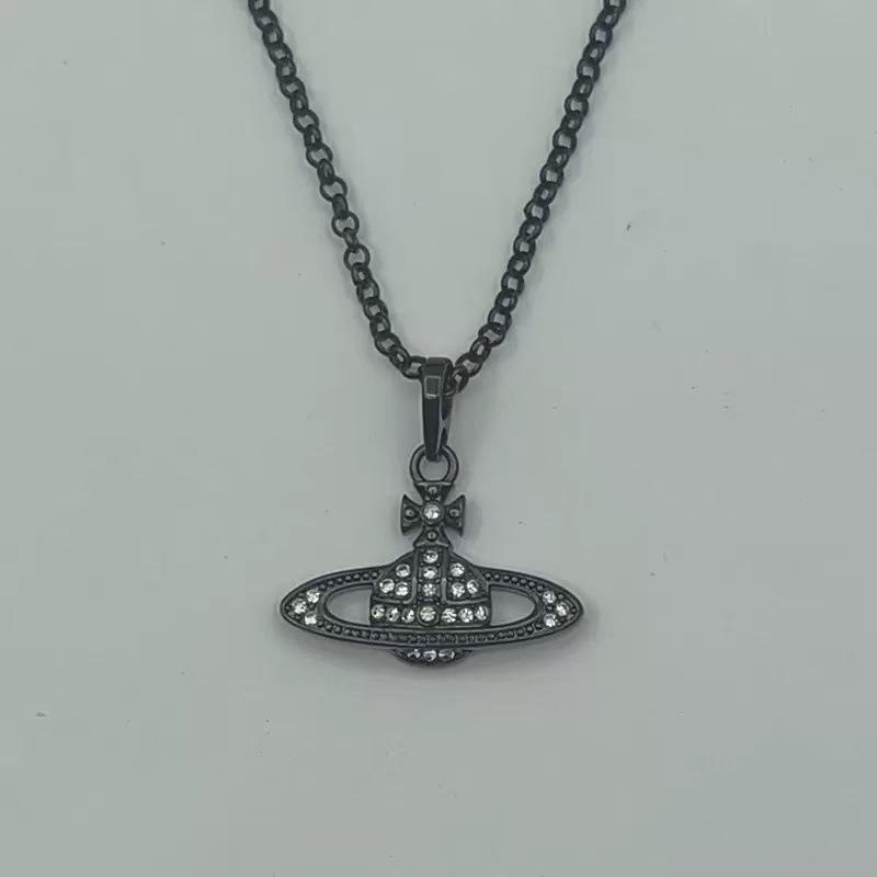 Westwood Saturn Choker Necklace: High Version, Medium Size, Women's 10MM Beads, Logo Clasp.