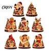 Resin Christmas Micro Landscape Lighted Ornament, Night Light, Decorative Figurine with Desktop Decorations LED Light for Bookshelf and Holiday