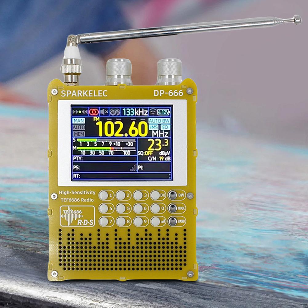 DP-666 TEF6686 Radio High Sensitivity Full Band FM AM Short Wave Radio with LCD Display High Sensitivity DSP Receiver