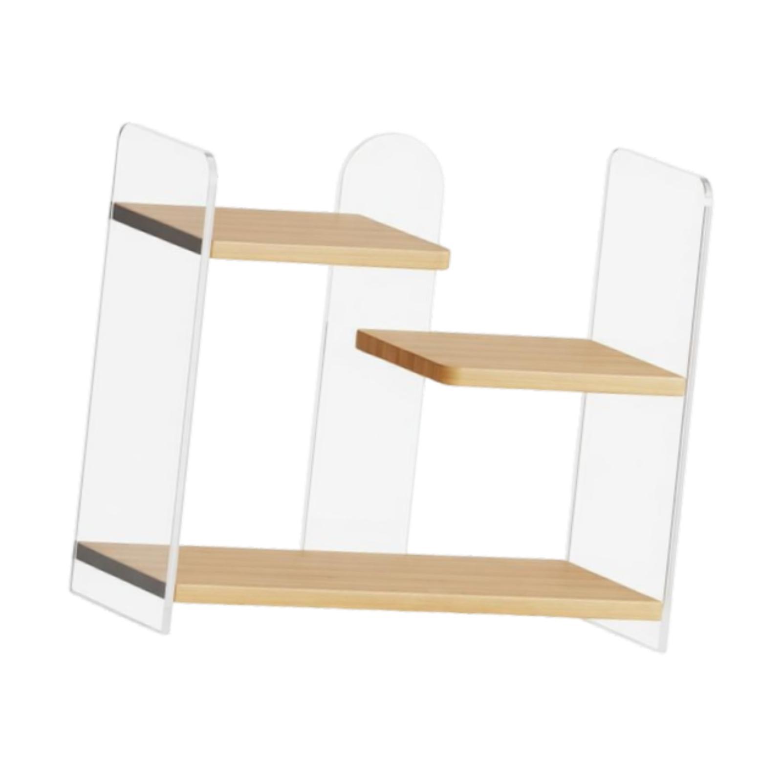 

Acrylic MDF Mug Shelf Three Tier Cup Rack Coffee Table Organizer Multifunctional Display for Home Kitchen Countertop