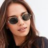 RMM New Retro Oval Sunglasses Ladies Bright Color Street Shoot Cute Sexy Retro Oval Sunglasses Gold Black
