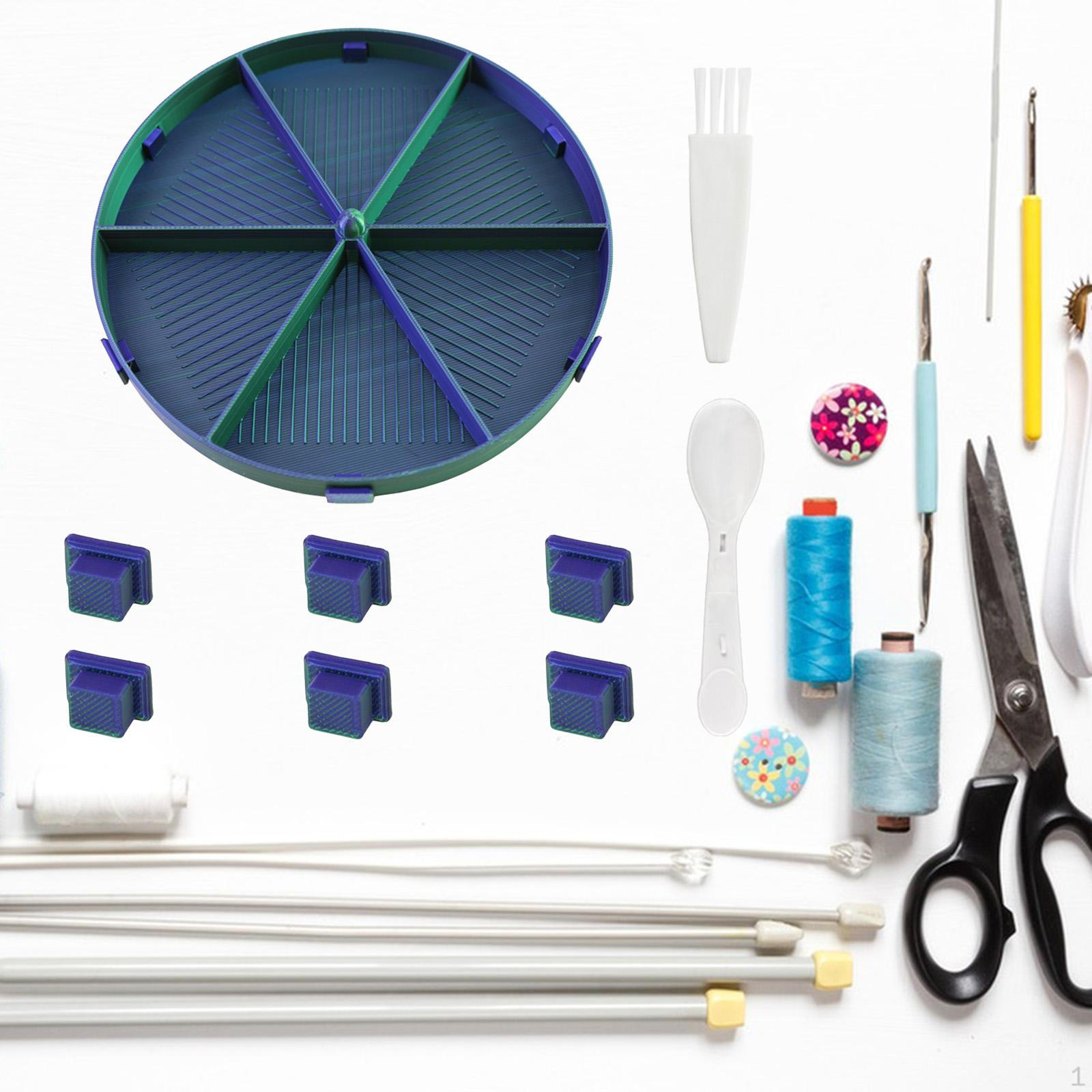 

Лоток для использования 6,10 дюйма Сортировщик страз с ложкой и кистью для мастерской, уголка для хобби blue and green