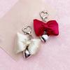 Elegant Bowknot Charm Keychain Elegant Heart and Bowknot Keyring with Accent Handbag Decoration for Women Girls