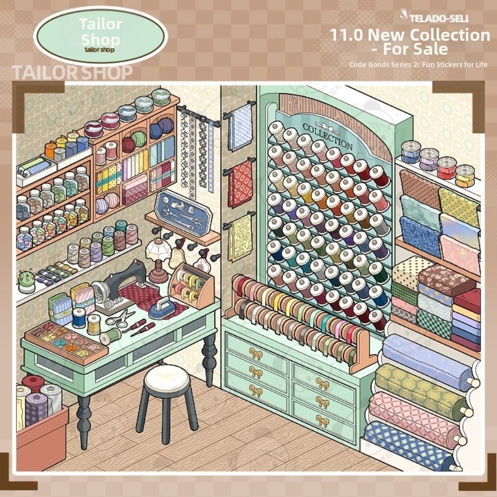 10 Scenes 33 Sheets Miniature Scene Sticker Store Series Shop Scene Sticker Book  Holiday Gifts