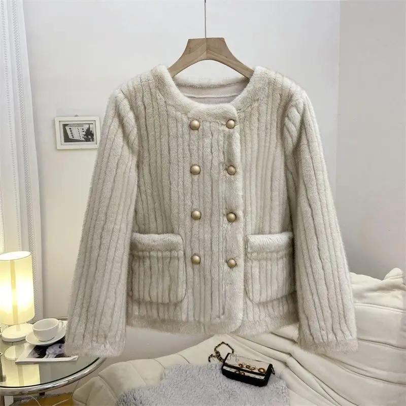 WTEMPO Winter Fall Long Sleeve Cardigan Faux Fur Coats for Women's Casual Warm Overcoat Fluffy Winter Outerwear Jacket