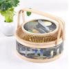 Moon Cake Basket Decorative Large Capacity Hand Made Storage Food Round Colorful