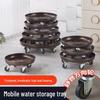 Heavy-Duty Mobile Flower Pot Stand with Rubber Wheels and Stainless Steel Base