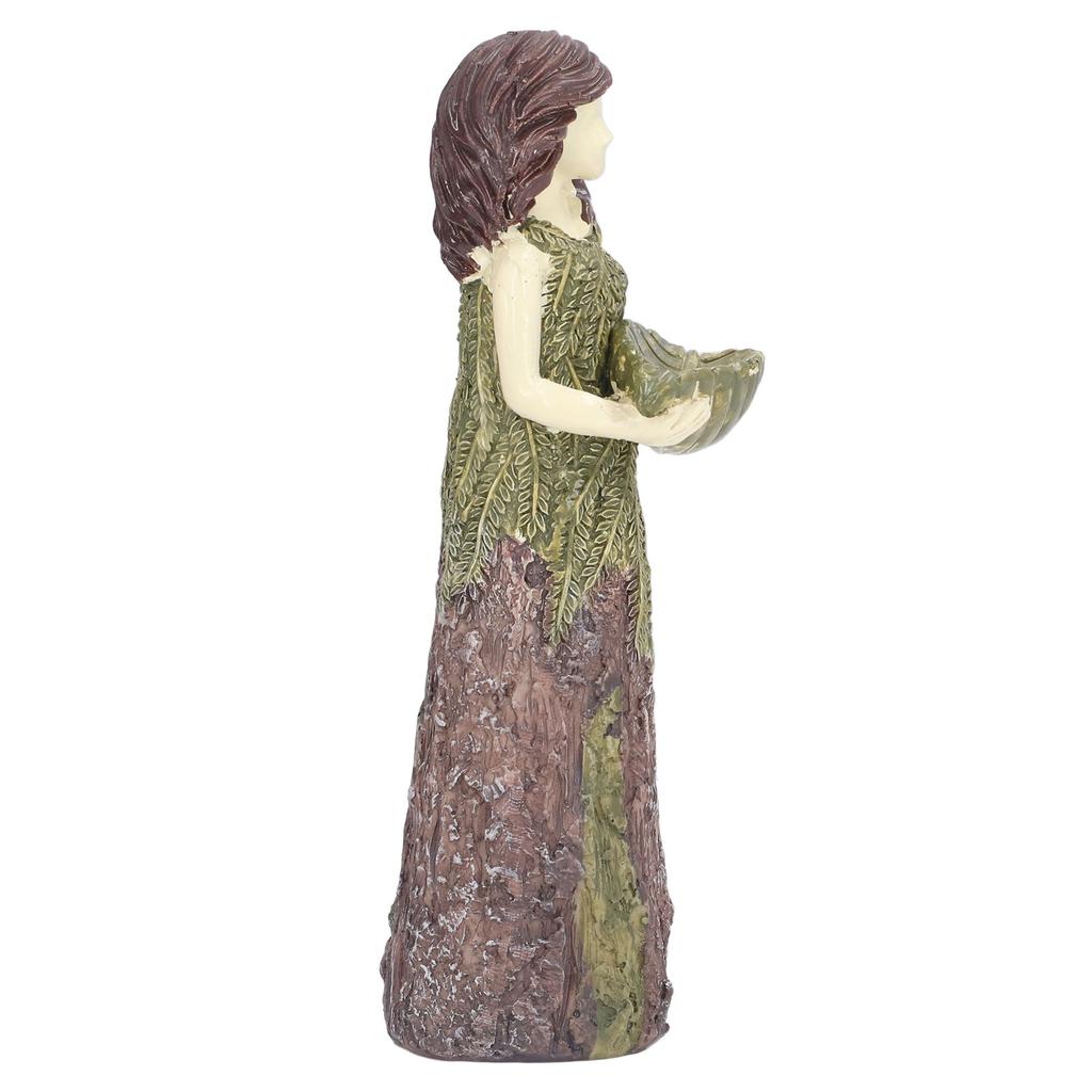 Fairy Statue Bird Feeder Resin Attractive Beautiful Goddess Statuary Bird Feeder for Outdoor