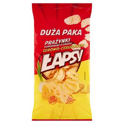 Łapsy Wavy Crisps with Cheese and Onion Flavor 110 G