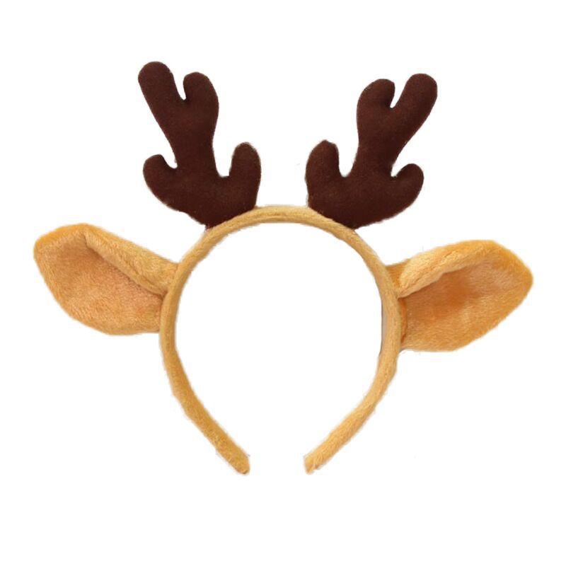 Cute Korean Style Antler Headband Internet Celebrity Hair Accessory with Plush Hair Hoop and Face Mask for Christmas Headwear