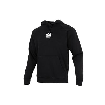 adidas Felpa con Cappuccio Originals Trifoglio 3D con Fodera in Pile e Stampa Logo Uomo Felpa Nera GN3555