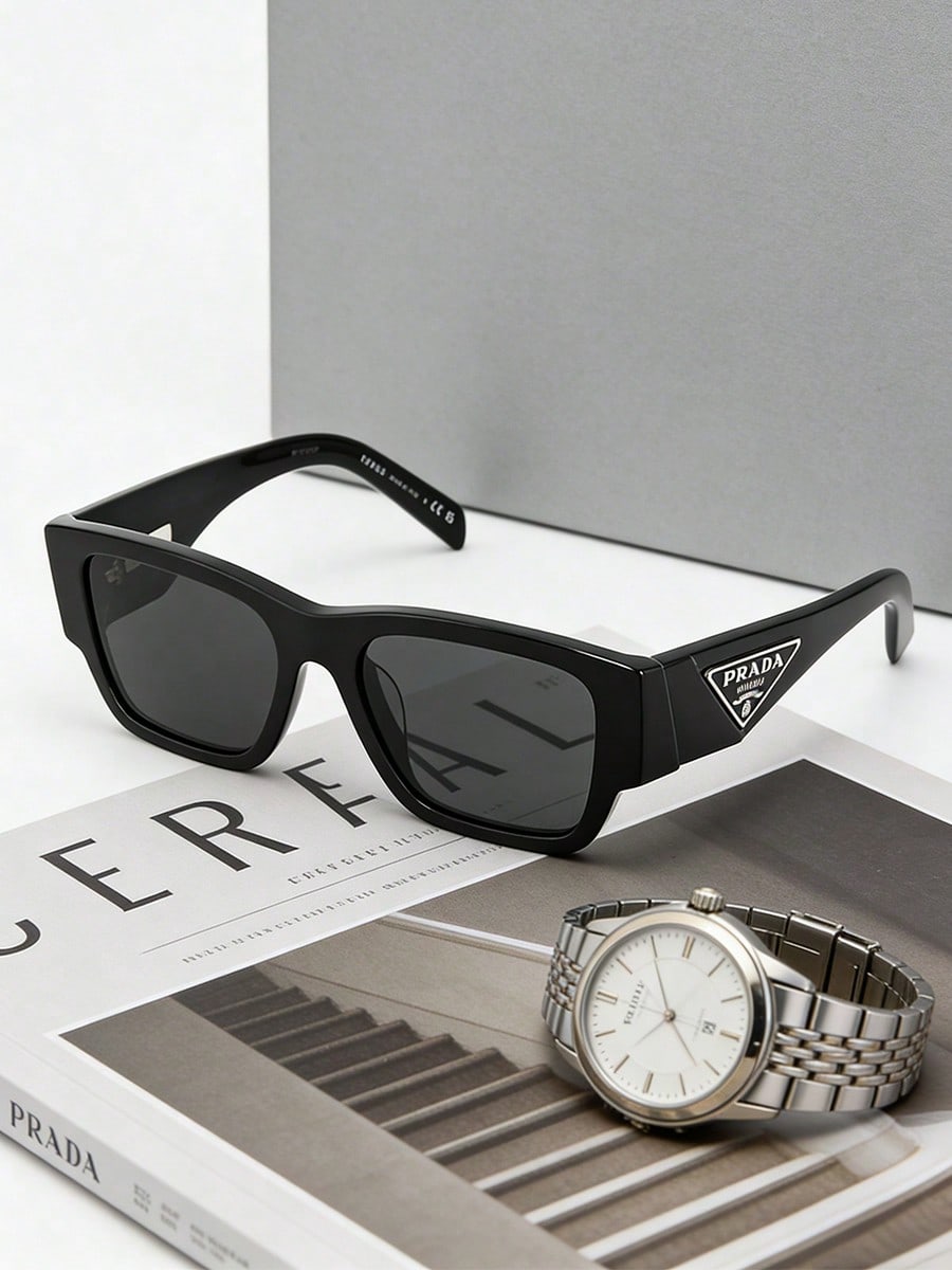 Gafas de Sol Cuadradas Prada PR10ZS 1AB5S0, Acetato Negro Protección UV400 negro