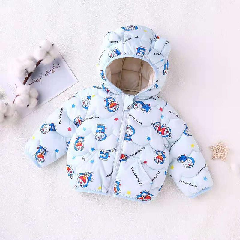 2025 Autumn/Winter Cartoon Style Kids' Down Cotton Jacket - Unisex Lightweight Baby Outerwear