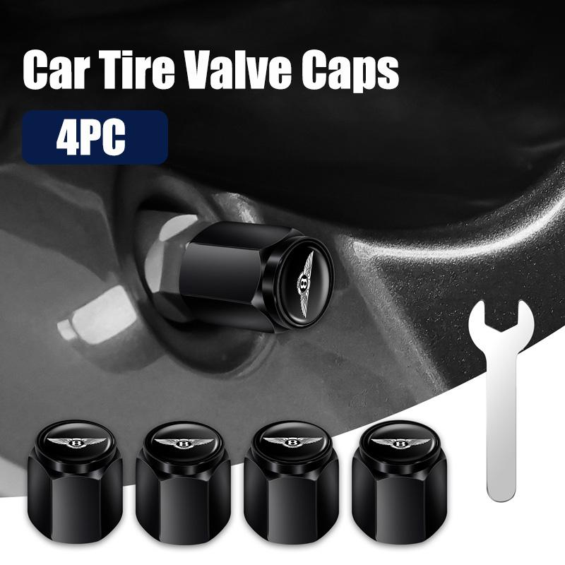 

4Pcs Metal Alloy Car Tire Valve Cap Wheel Stem Dustproof Cover For Bentley Continental GT MULLINER Bentayga Flying Hurtling Spur