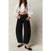 Damen Jeans mit mittlerer Taille, locker, weiter Beinschnitt, Vintage-Waschung, lange Denim-Hose, lässige Streetwear Hosen
