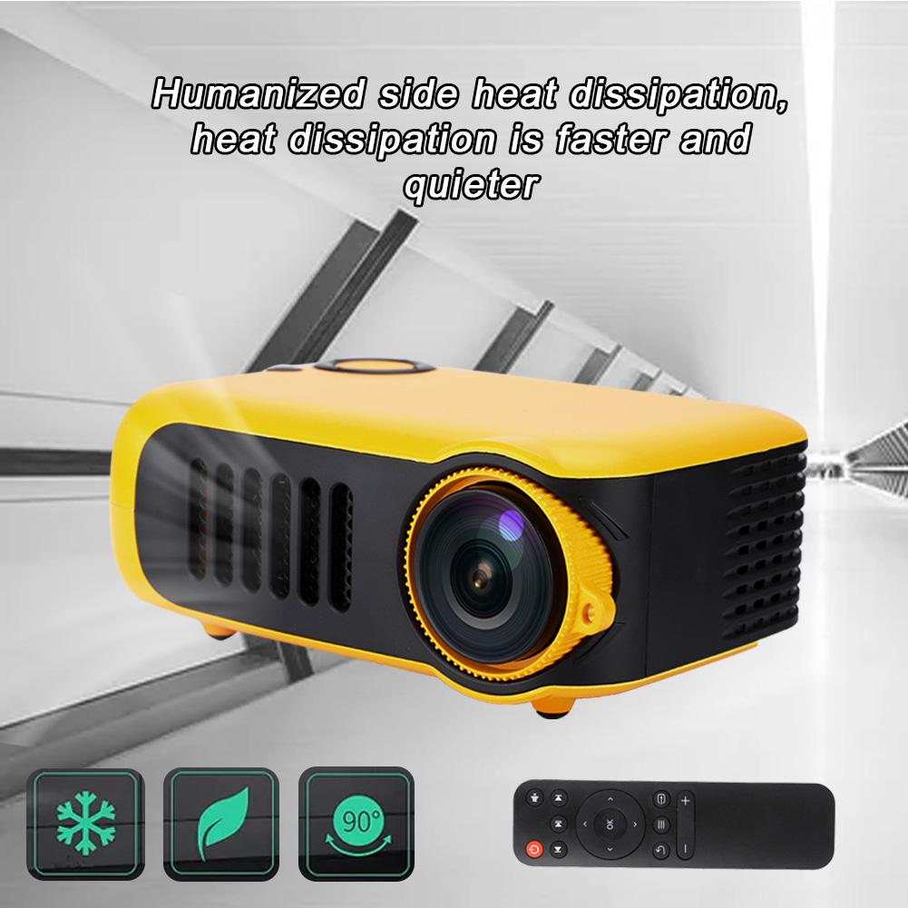 Portable Home 480*320 HD Resolution Video Projector Yellow for Children
