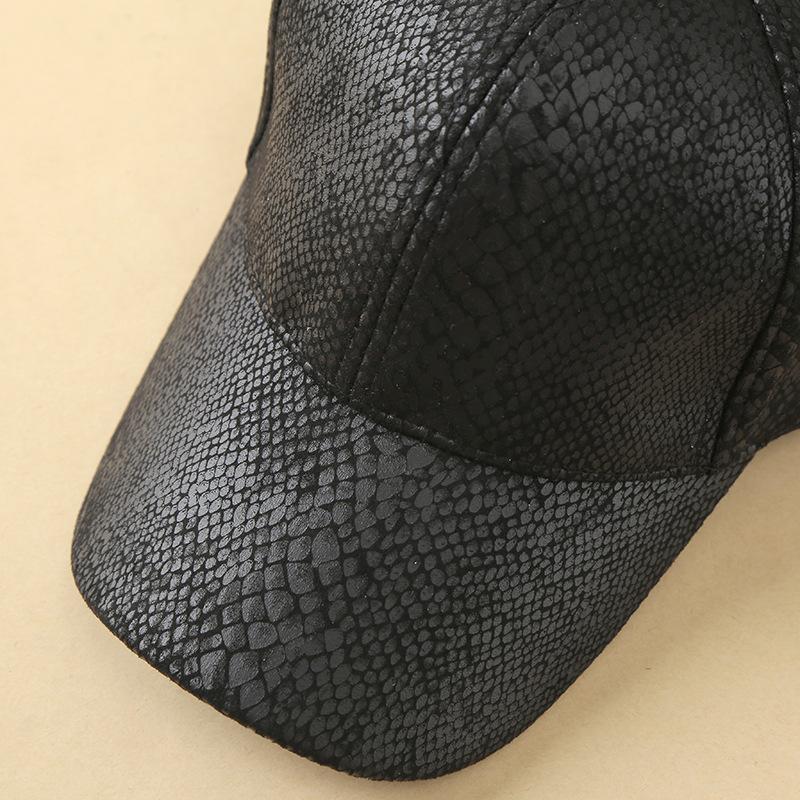 Men's High Quality Leather Baseball Cap with Adjustable Snap Closure Outdoor Activities, Adjustable Baseball Cap