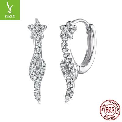 Glänzende Nischen-Meteor-Ohrringe Damen High Sense S925 Sterlingsilber Stern-Ohrringe Ohrringe