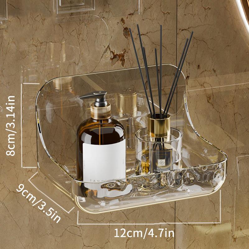 

Акриловая полка для ванной комнаты без сверления, стойка для хранения в душе, полка для хранения косметики на умывальник, настенный органайзер для туалета, держатель для шампуня S