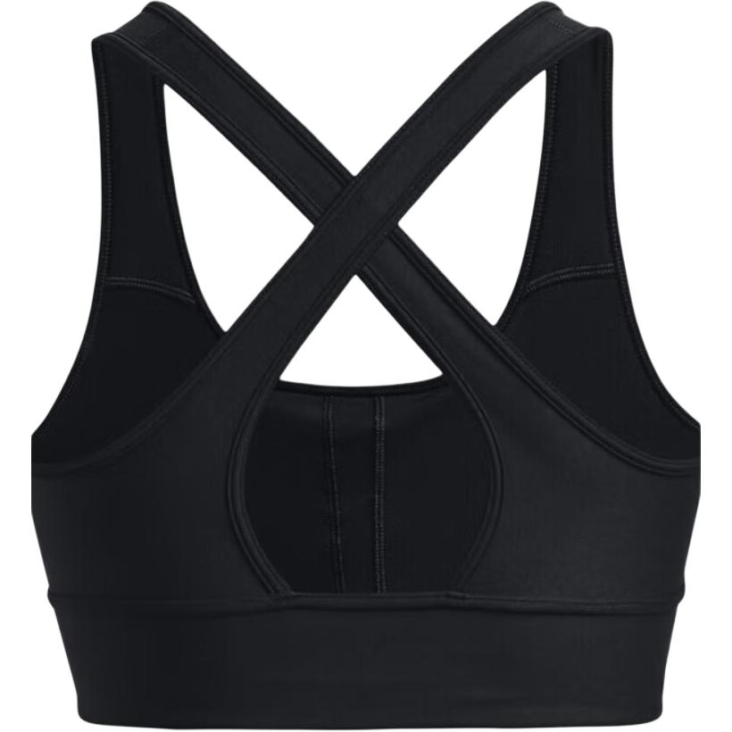 Under Armour Solid Cross-Back Medium Support Sports Bra Women Underwear Black 1377916-001